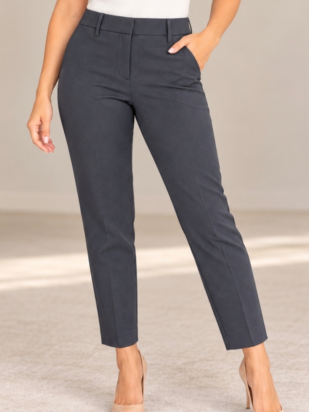 LOFT Petite Skinny Ankle Pants Women’s Size 10P Charcoal Gray Stretch SKU354CH